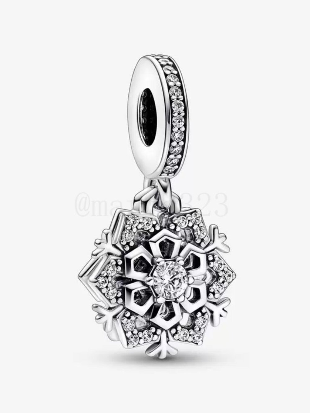 Pandora Sparkling Snowflake Double Dangle Charm
